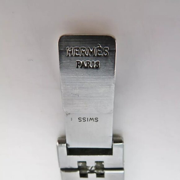 Authentic HERMES Profile Beige Dial & Silver Tone Wrist Watch - Picture 10 of 15